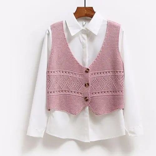 Chic Hollow-Out Sleeveless Knit Vest